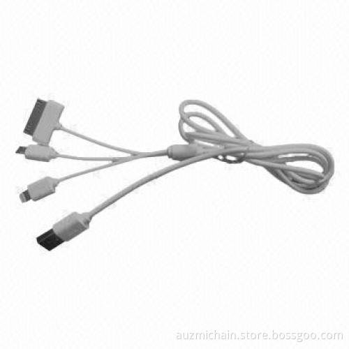 4-in-1 Multifunction Cable for iPhone 5, 4S/iPad Mini/Galaxy i9100/i9300 USB Cable Micro+Mini+iPhone